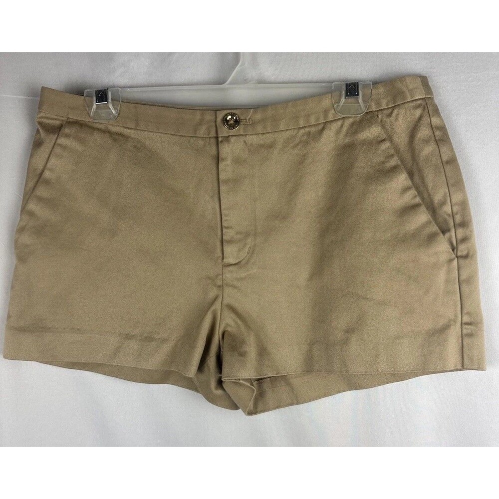 Juicy Couture Short Women’s 8 Brown Chino Button Slash Pocket Cotton Solid Gold